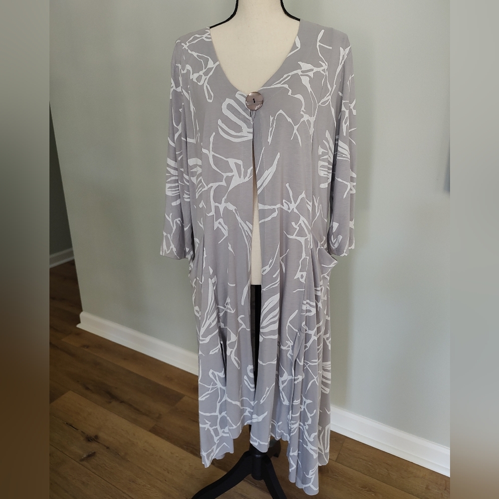 Chalet Et Ceci Duster Kimono Cardigan Handkerchief Hem Lagenlook Bamboo L